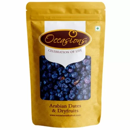 Blueberry - Dried blueberries from Occasions Dry Fruit, low in sodium and calories, cholesterol-free, packed with essential nutrients, and perfect as a sweet and nutritious snack.