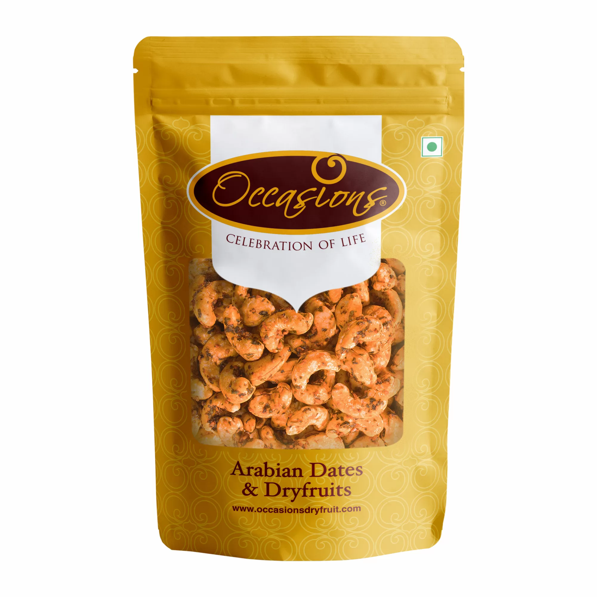 Garlic Flavoured Cashewnuts - Plant-based cashew cheese rich in Vitamin B, Calcium, Protein, and Fiber, with more vitamins and minerals than dairy, from Occasions Dry Fruit
