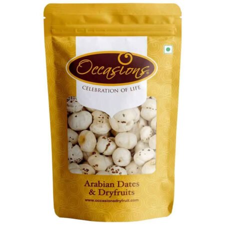 Fox Nuts (Makhana) - Occasions Dry Fruit offers gluten-free and organically grown Makhana, rich in antioxidants and minerals like magnesium and potassium, promoting overall wellness.