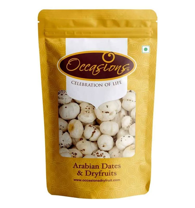 Fox Nuts (Makhana) - Occasions Dry Fruit offers gluten-free and organically grown Makhana, rich in antioxidants and minerals like magnesium and potassium, promoting overall wellness.