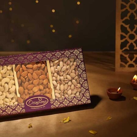 Purple Colour Dry Fruits Gift Boxes